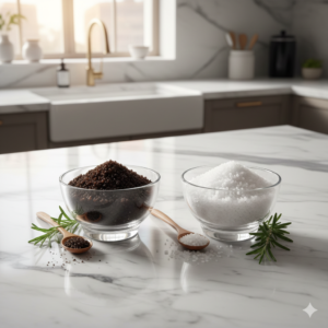 흑설탕과 소금을 활용한 천연 두피 스케일링 재료 (Natural ingredients for scalp scaling: black sugar and sea salt)