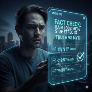 탈모약 부작용 걱정하는 남성